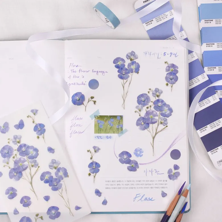 Appree | Pegatinas de Flores Prensadas Flax