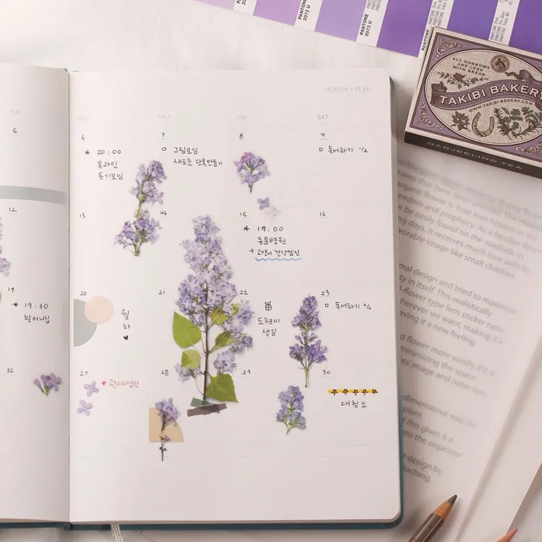 Appree | Pegatinas de Flores Prensadas Lilac