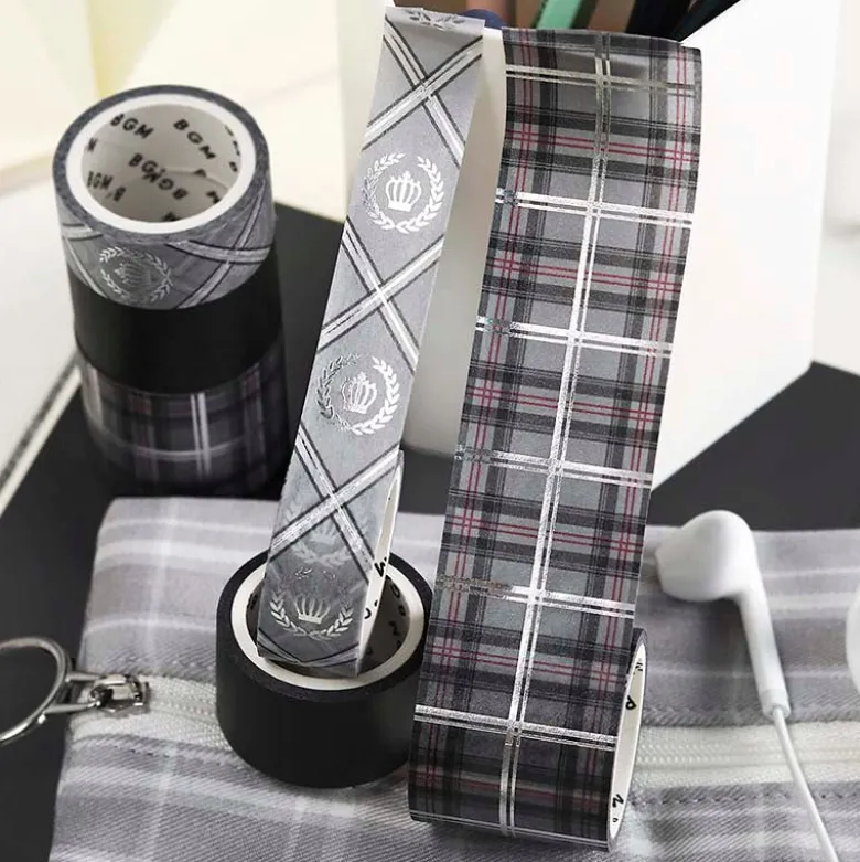 BGM | Set de Washi Tapes School Colors Gray