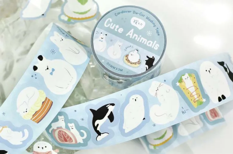 Card Lover | Pegatinas en Rollo Polar Letter Cute Animals
