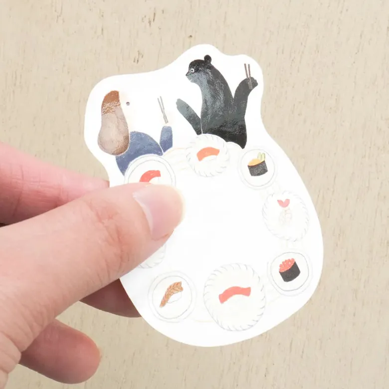 Cozyca | Pegatina Individual Necktie Let's Eat Sushi