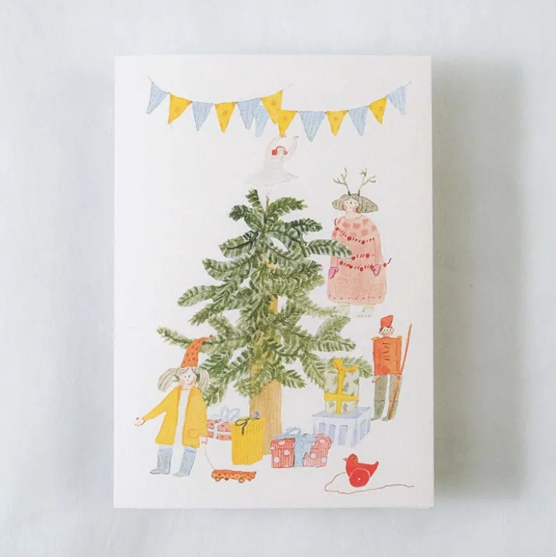 Dodolulu | Tarjeta de Navidad Decorating The Christmas Tree