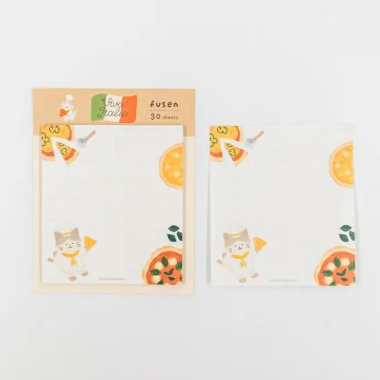 Furukawashiko | Notas Adhesivas Viva Italia Pizza Cat