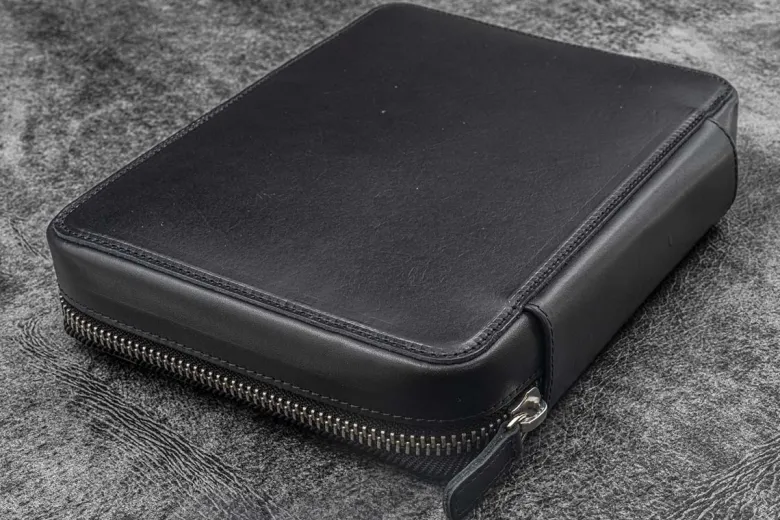 Galen Leather | Funda Expansi-Folio Leather Wide A5 Zip Folio Black