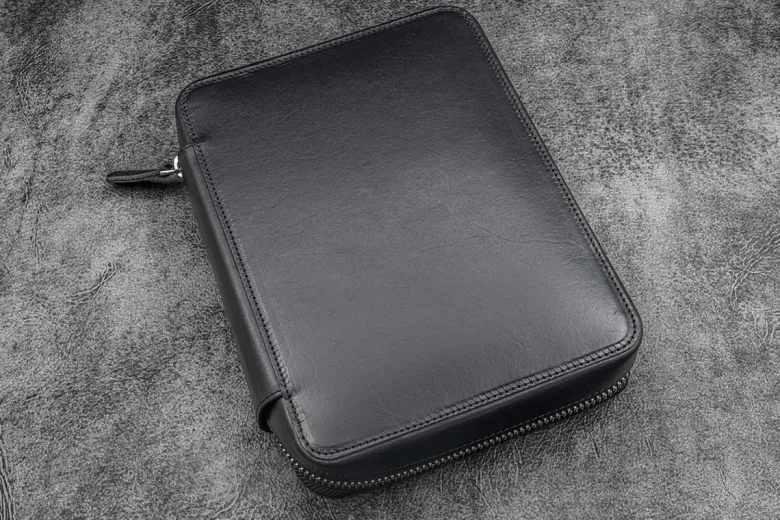 Galen Leather | Funda Expansi-Folio Leather Wide A5 Zip Folio Black