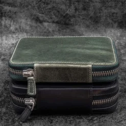 Galen Leather | Funda Expansi-Pouch Leather Wide 10 Slots Pen Case A6 Zip Folio Black