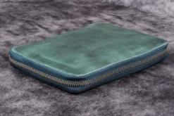 Galen Leather | Funda Leather Zippered Hobonichi Cousin A5 Planner Folio Crazy Horse Forest Green