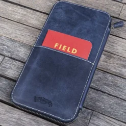 Galen Leather | Funda Leather Zippered Hobonichi Weeks Cover Crazy Horse Navy Blue