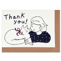 Greeting Life | Tarjeta de Felicitación Mini Best Friend Thank You Pink Cat