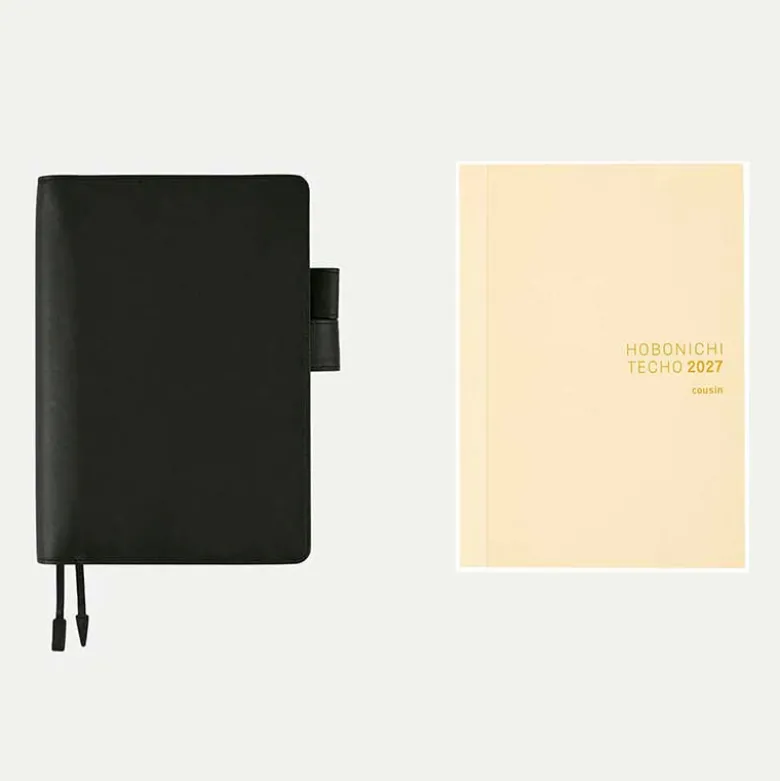 Hobonichi | Agenda Hobonichi Cousin A5 Leather: TS Basic Black 2027
