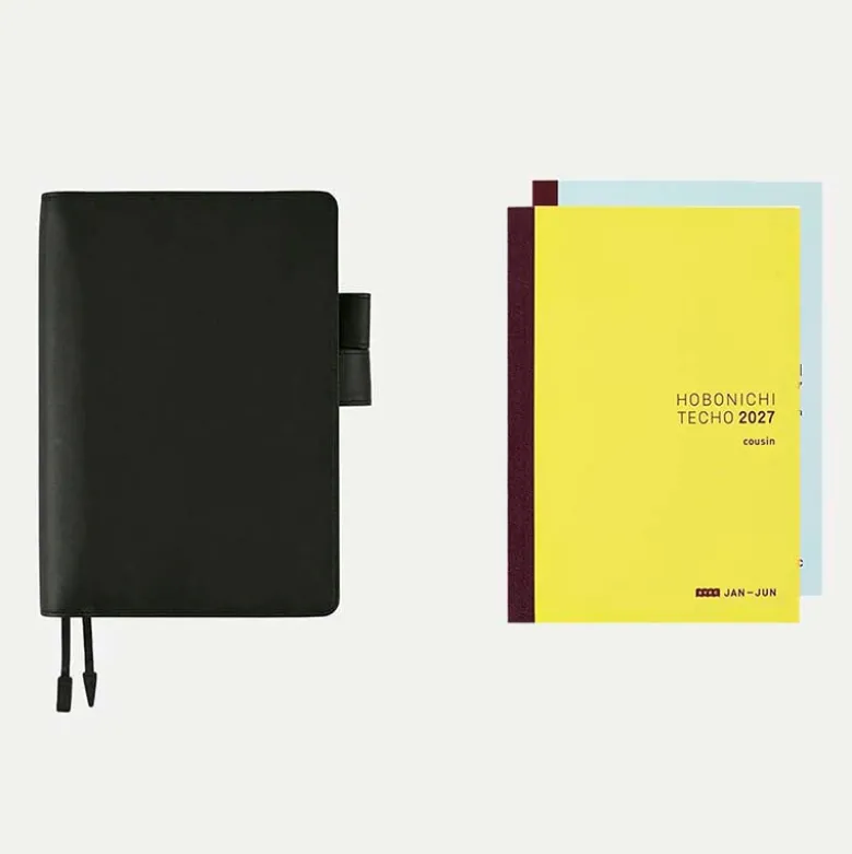 Hobonichi | Agenda Hobonichi Cousin A5 Leather: TS Basic Black 2027