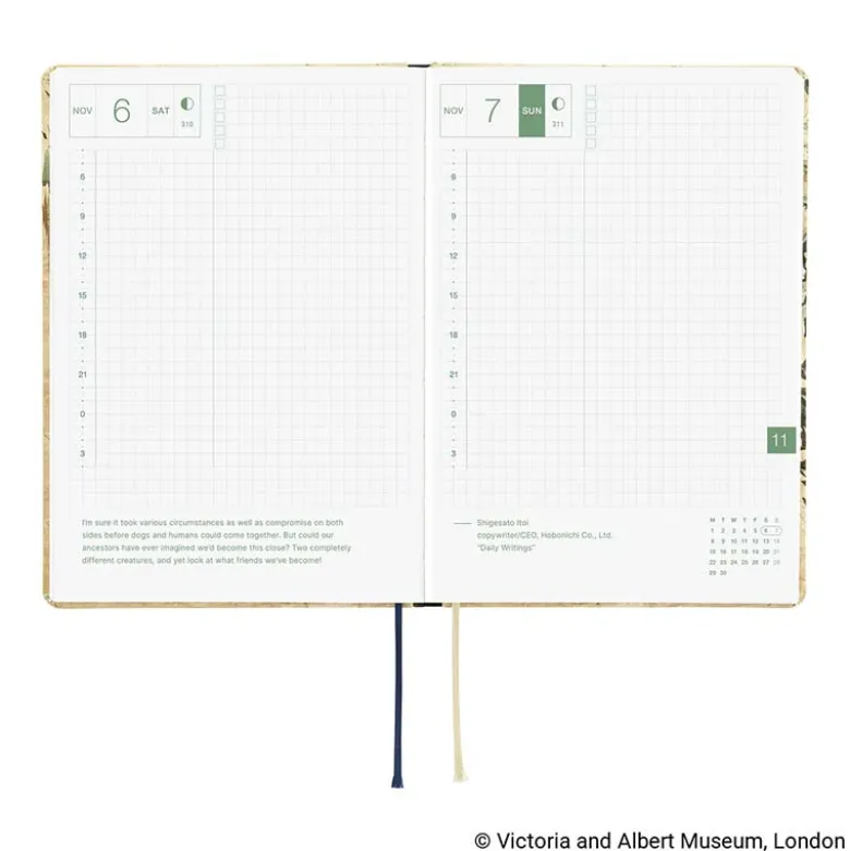 Hobonichi | Agenda Hobonichi HON A6 V&A Series: Vine 2027