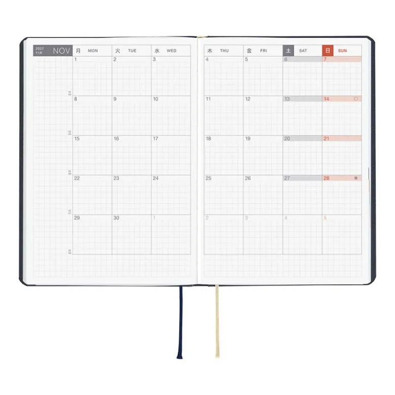 Hobonichi | Agenda Hobonichi HON A6 Slash Navy 2027
