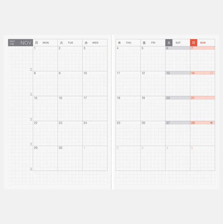 Hobonichi | Agenda Hobonichi HON A6 Slash Navy 2027