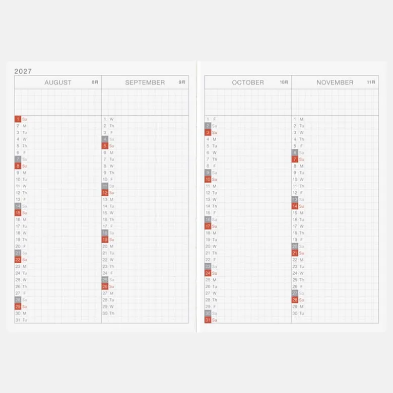 Hobonichi | Agenda Hobonichi Techo A6 Original (Inglés) 2027