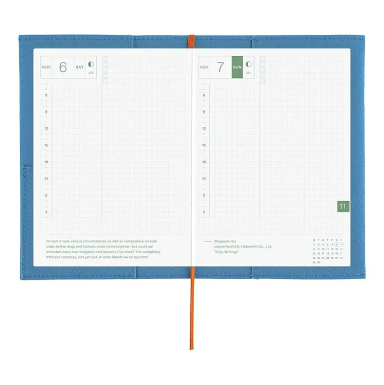 Hobonichi | Agenda Hobonichi Techo A6 Folio: Ocean Blue 2027