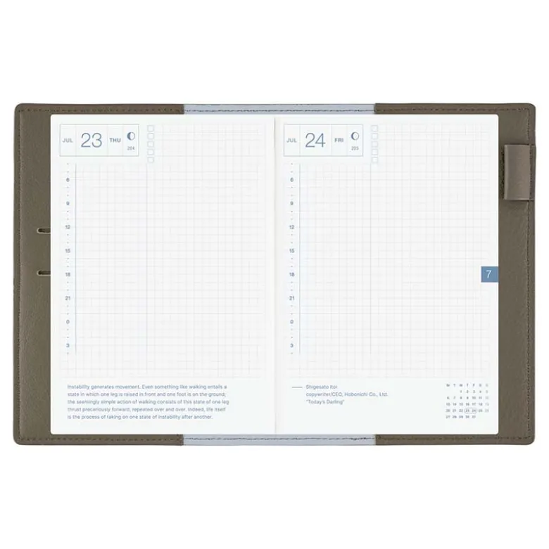 Hobonichi | Agenda Hobonichi Techo A6 Leather: Taut (Gray & Light Blue) 2027