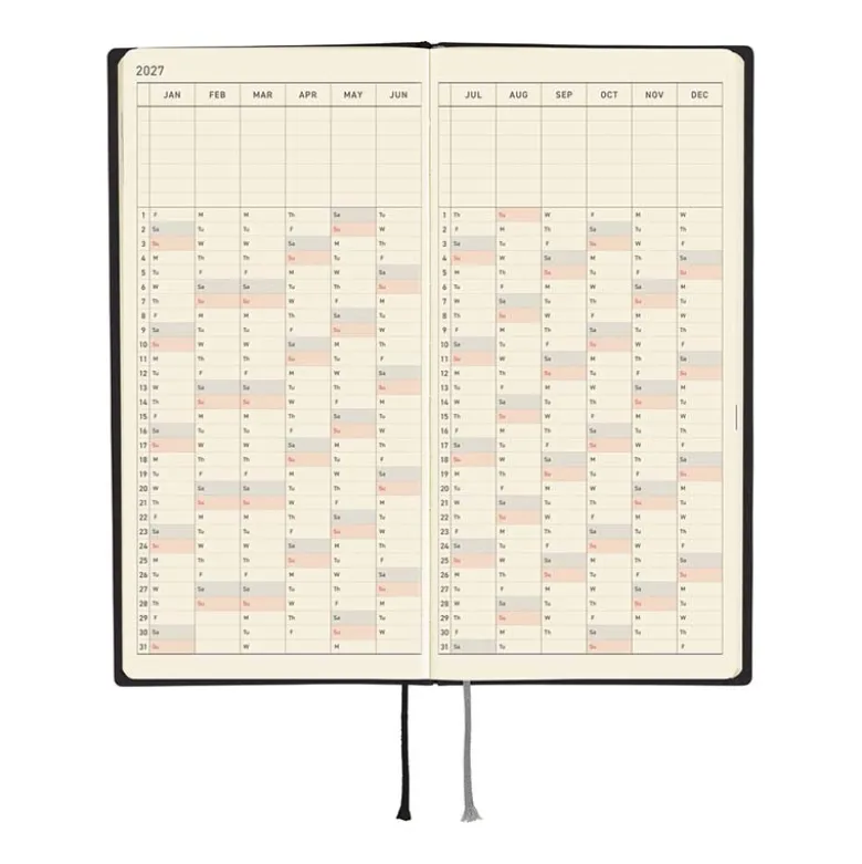 Hobonichi | Agenda Hobonichi Weeks White Line: Black 2027