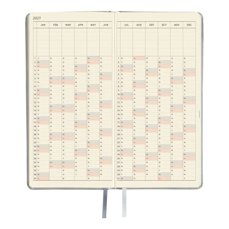 Hobonichi | Agenda Hobonichi Weeks Leather: Noble Silver 2027