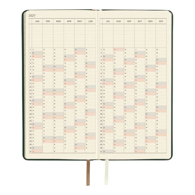 Hobonichi | Agenda Hobonichi Weeks Leather: Forest Green 2027