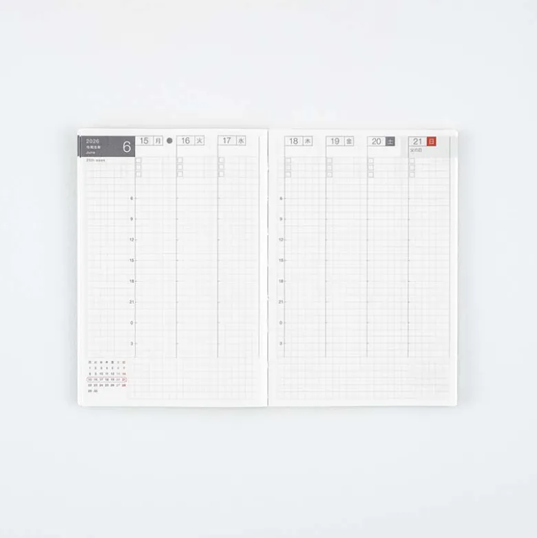 Hobonichi | Complemento Calendario Semanal Techo A6 2027