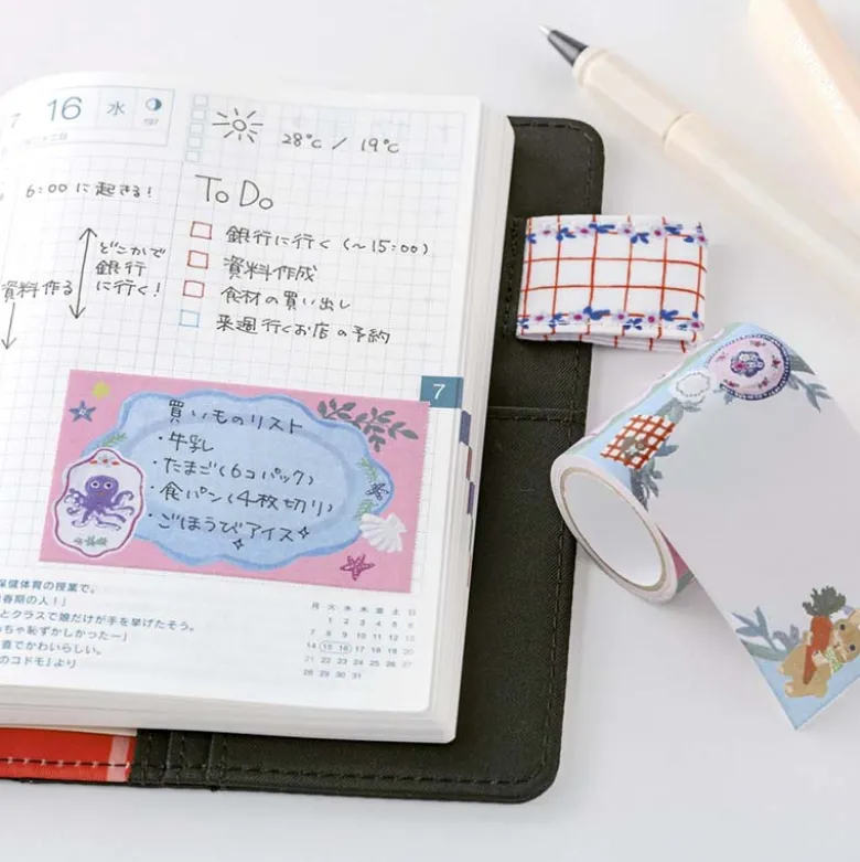Hobonichi | Notas Adhesivas en Rollo Yumi Kitagishi White Cat’s Table Decorations