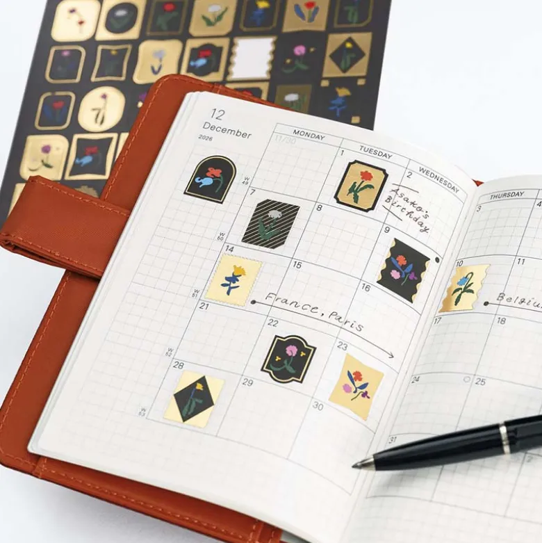 Hobonichi | Pegatinas Foil-Stamped Yoshie Watanabe (Petit Bloom)