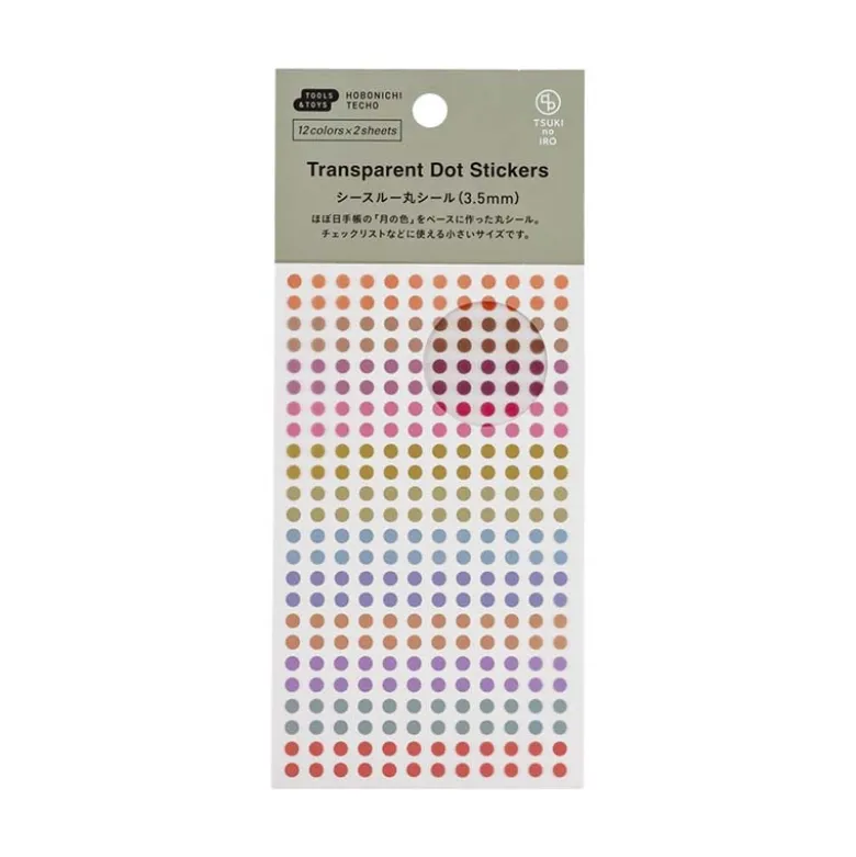 Hobonichi | Pegatinas TSUKI no IRO: Transparent Dot Stickers (3.5mm)
