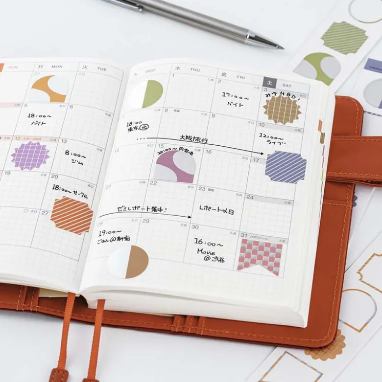 Hobonichi | Pegatinas TSUKI no IRO: Bookmark-Style