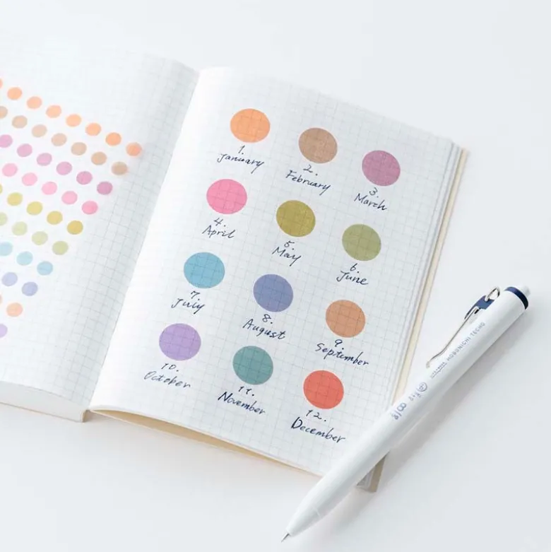 Hobonichi | Pegatinas TSUKI no IRO: Transparent Dot Stickers (15mm)