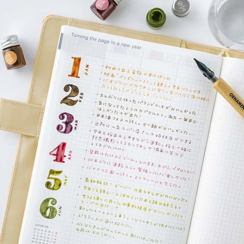 Hobonichi | Set de Mini Tintas Tintero Kakimori x TSUKI no IRO (Jan-Jun)