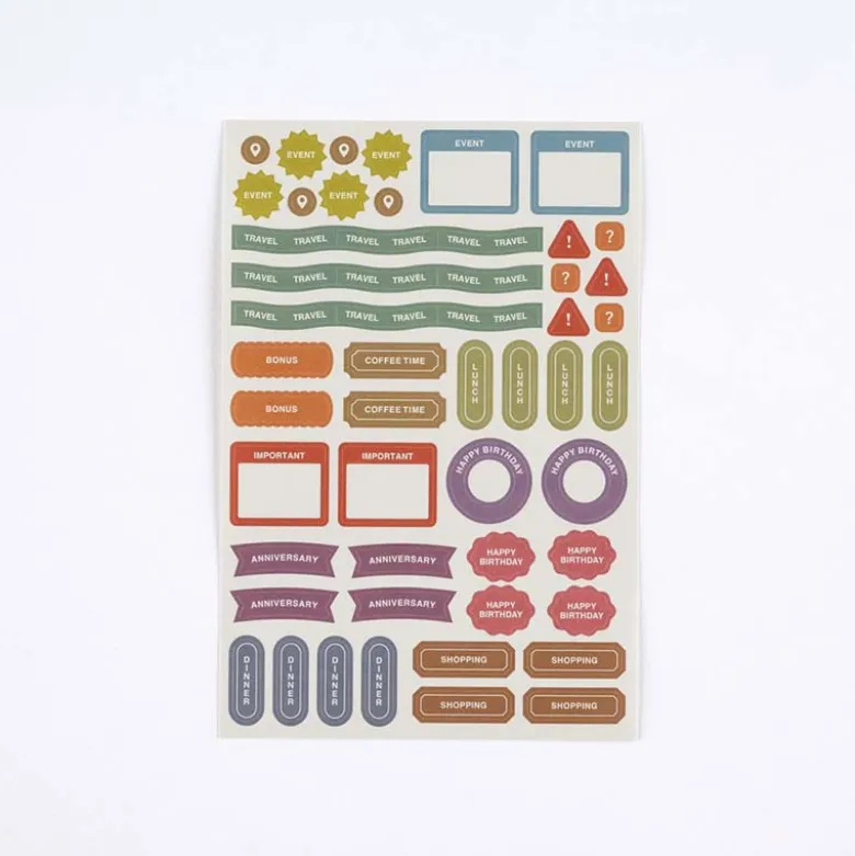 Hobonichi | Set de Pegatinas TSUKI no IRO Schedule