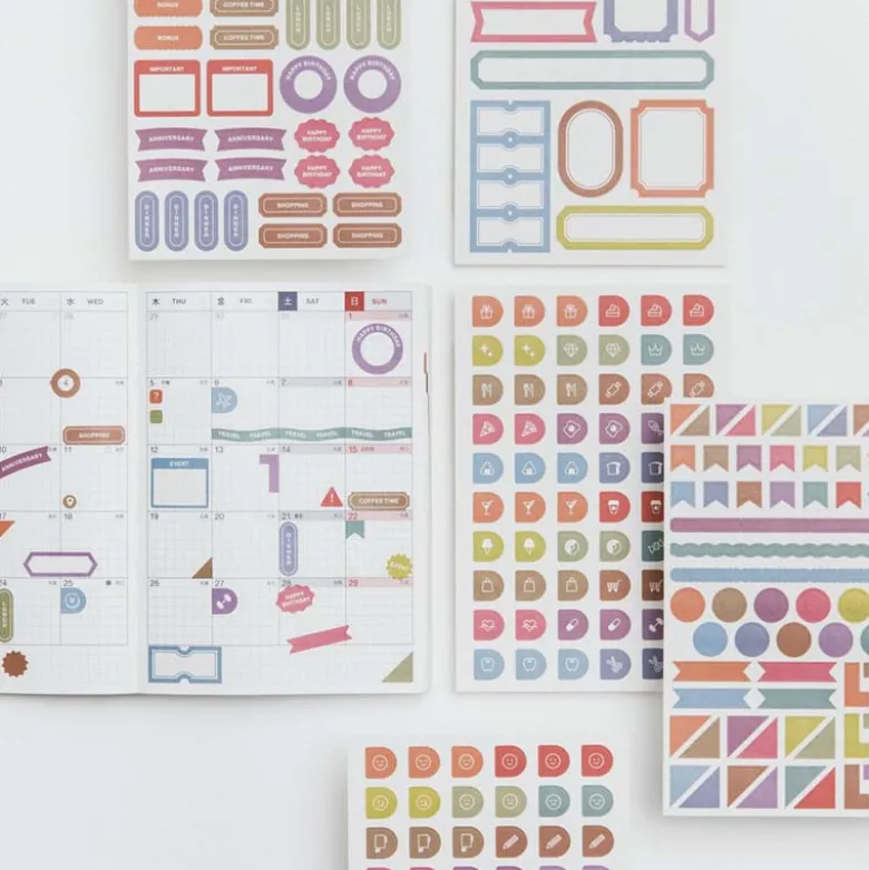 Hobonichi | Set de Pegatinas TSUKI no IRO Schedule
