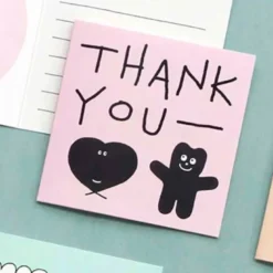 Iconic | Mini Tarjeta de Felicitación Doodle Thank You Pink
