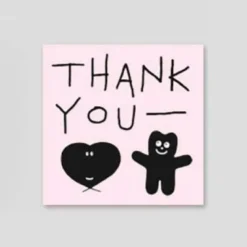 Iconic | Mini Tarjeta de Felicitación Doodle Thank You Pink