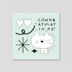 Iconic | Mini Tarjeta de Felicitación Doodle Congratulations Mint