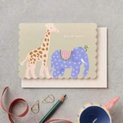 Katie Leamon | Tarjeta de Felicitación Hello Baby Animals