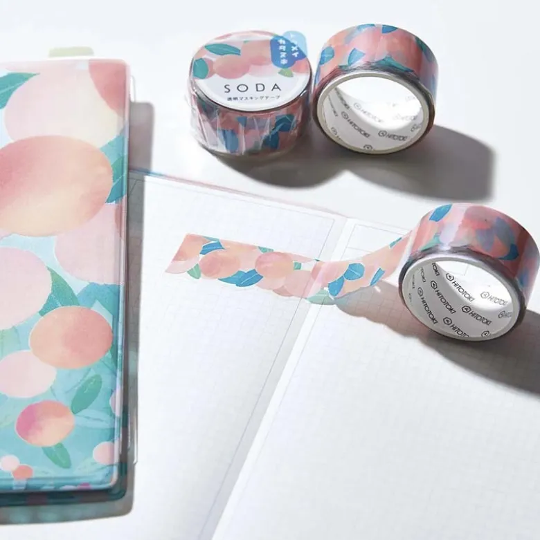 King Jim | SODA Transparent Pet Tape Peach (20mm)