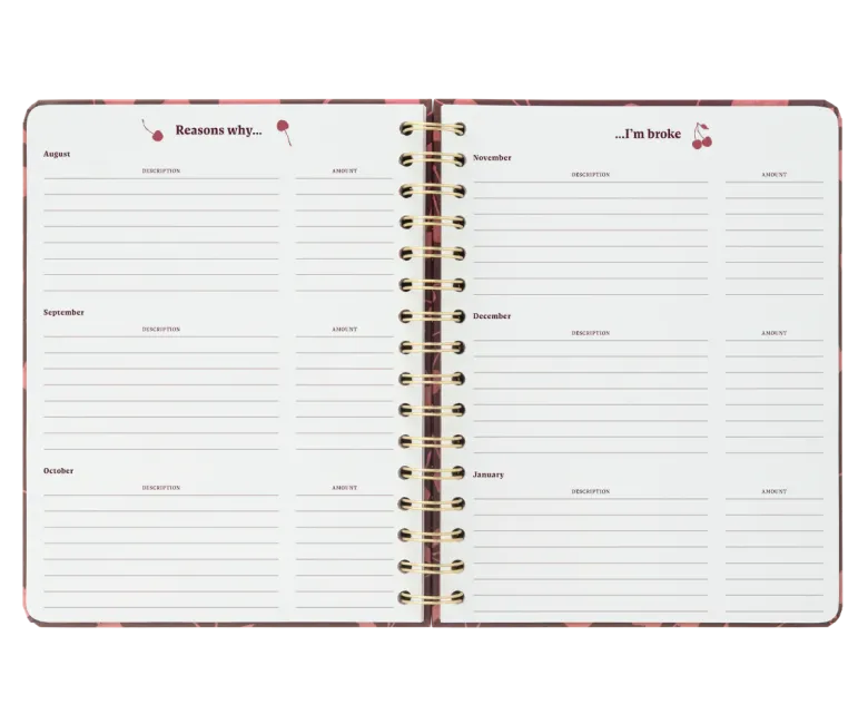 Kokonote | Agenda Escolar Bambina Cherry Rouge 2026-2027 (Semanal)