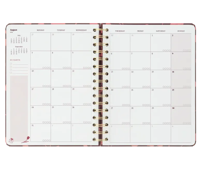 Kokonote | Agenda Escolar Bambina Cherry Rouge 2026-2027 (Semanal)