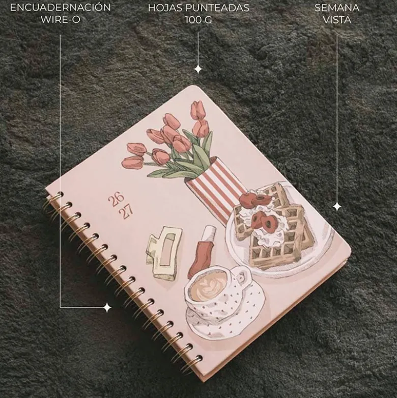 Kokonote | Agenda Escolar Bambina Latte Blossom 2026-2027 (Semanal)