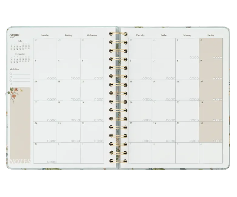 Kokonote | Agenda Escolar Bambina Seasonal Flowers 2026-2027 (Semanal)
