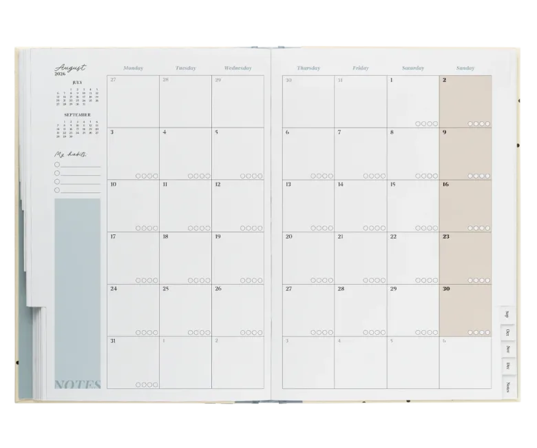 Kokonote | Agenda Escolar Gaia Cloud Dots 2026-2027 (Semanal)