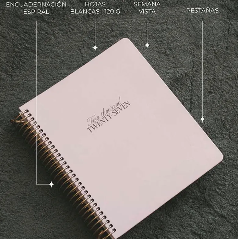 Kokonote | Agenda Escolar Olympia Powder Pink 2026-2027 (Semanal)