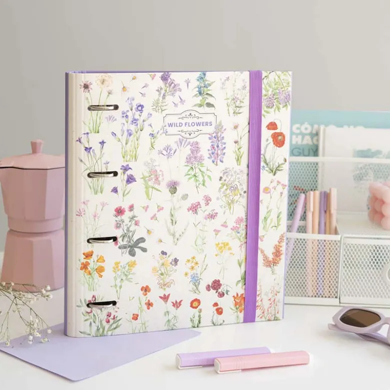 Kokonote | Carpeta de 4 Anillas A4 Wild Flowers