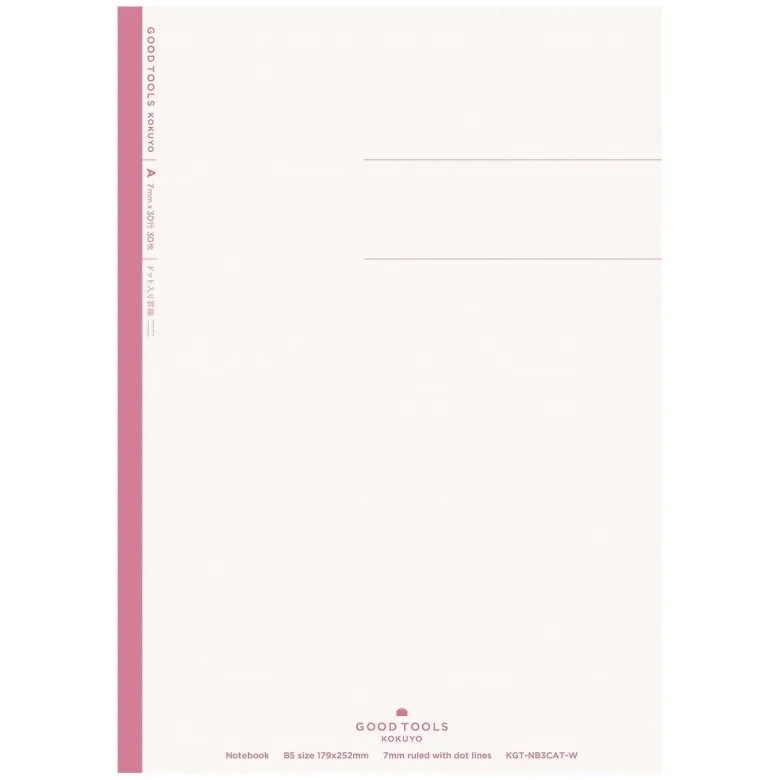 Kokuyo | Cuaderno GOOD TOOL B5 Pink Rayas Punteadas