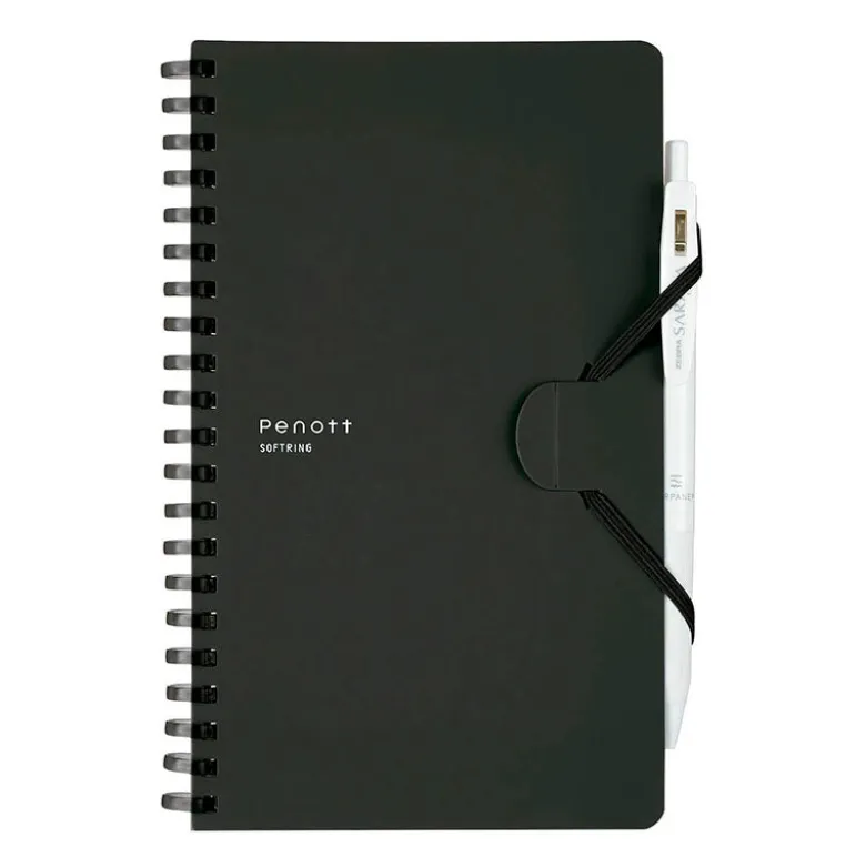 Kokuyo | Cuaderno Soft Ring Penott B6 Black (Cuadros)