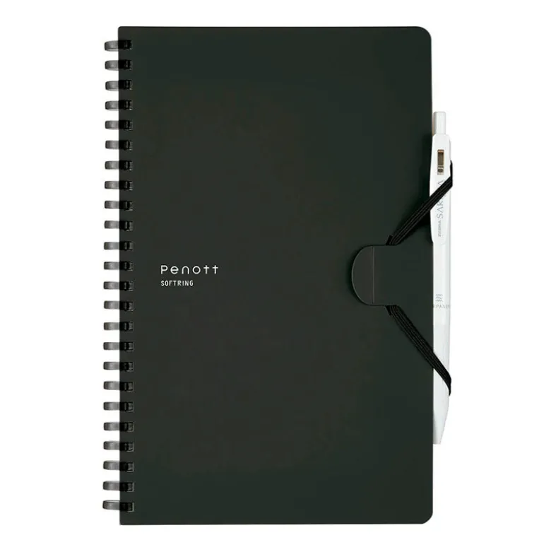 Kokuyo | Cuaderno Soft Ring Penott A5 Black (Cuadros)