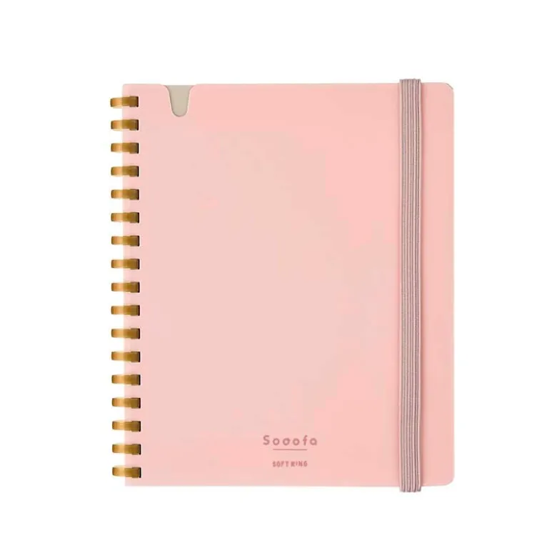 Kokuyo | Cuaderno Soft Ring Sooofa A6 Pink (Cuadros)