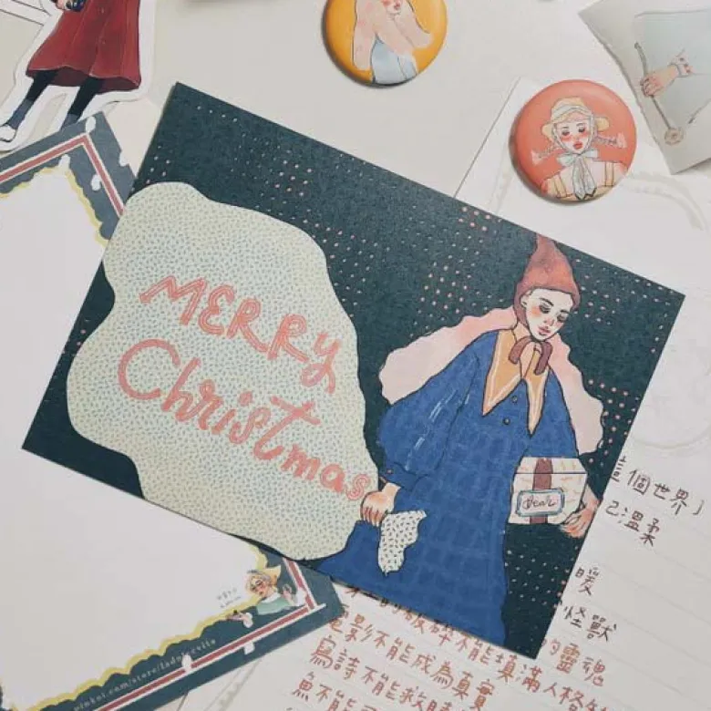 La Dolce Vita | Postal Christmas Red Hat